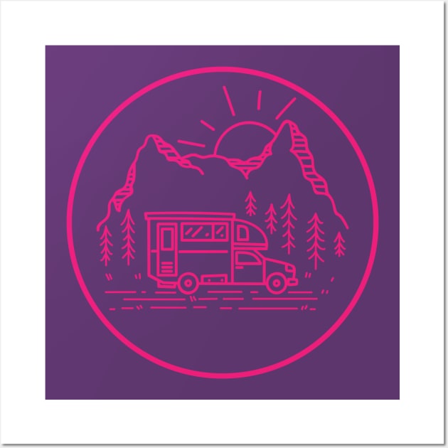 Camping Mom Woman RV Campervan Logo Wall Art by Shirtbubble